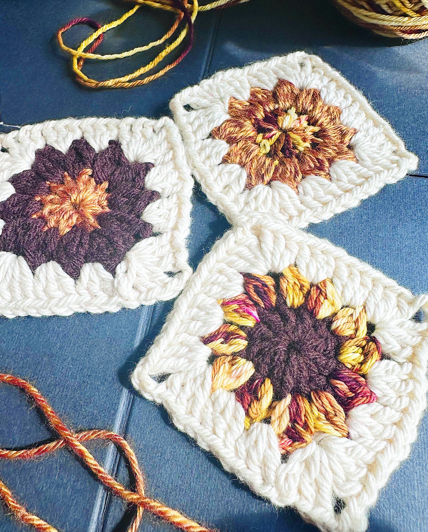 9/22 Sunflower Granny Square Crochet