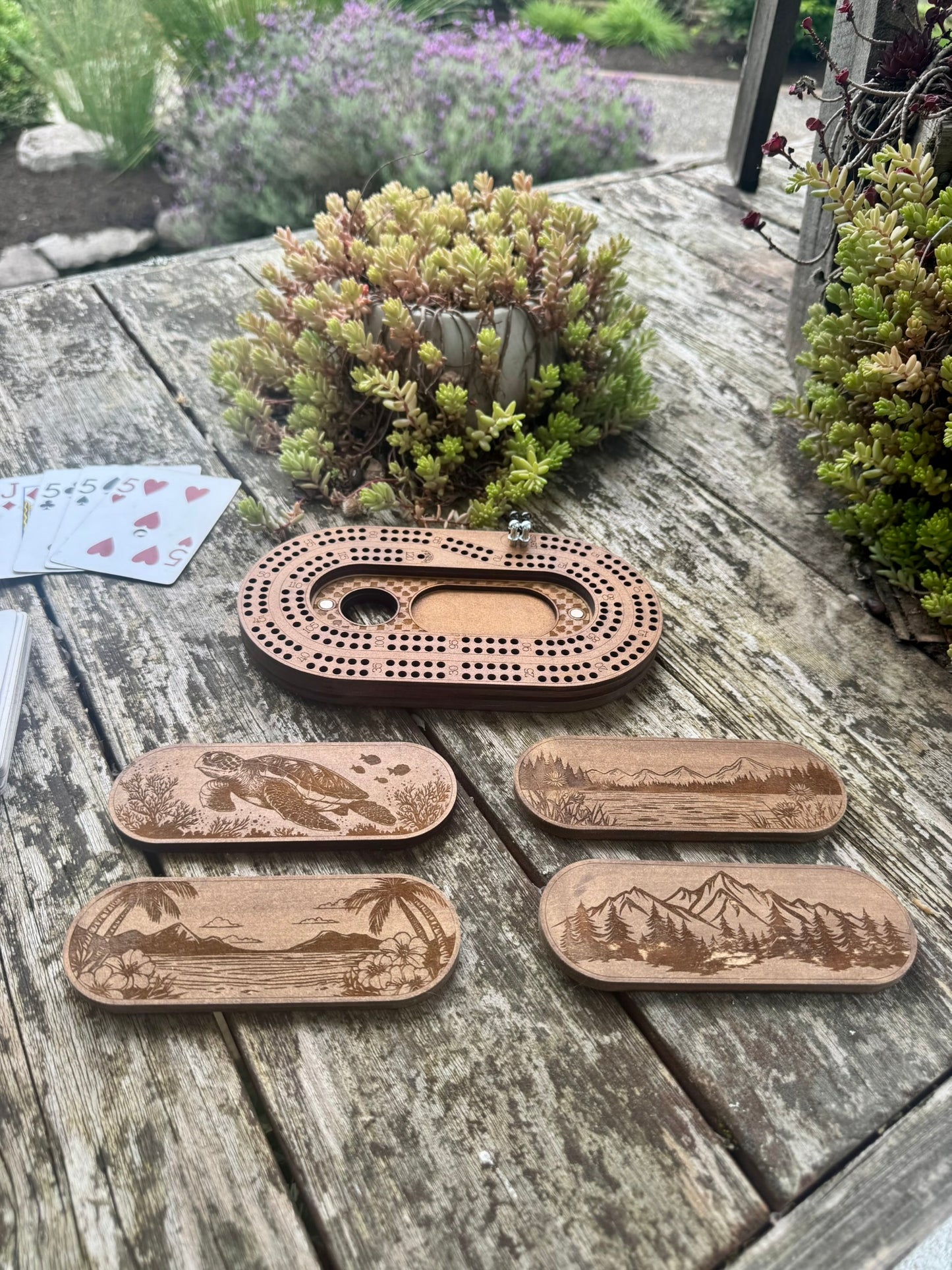 Laser Engraved Cribbage Board