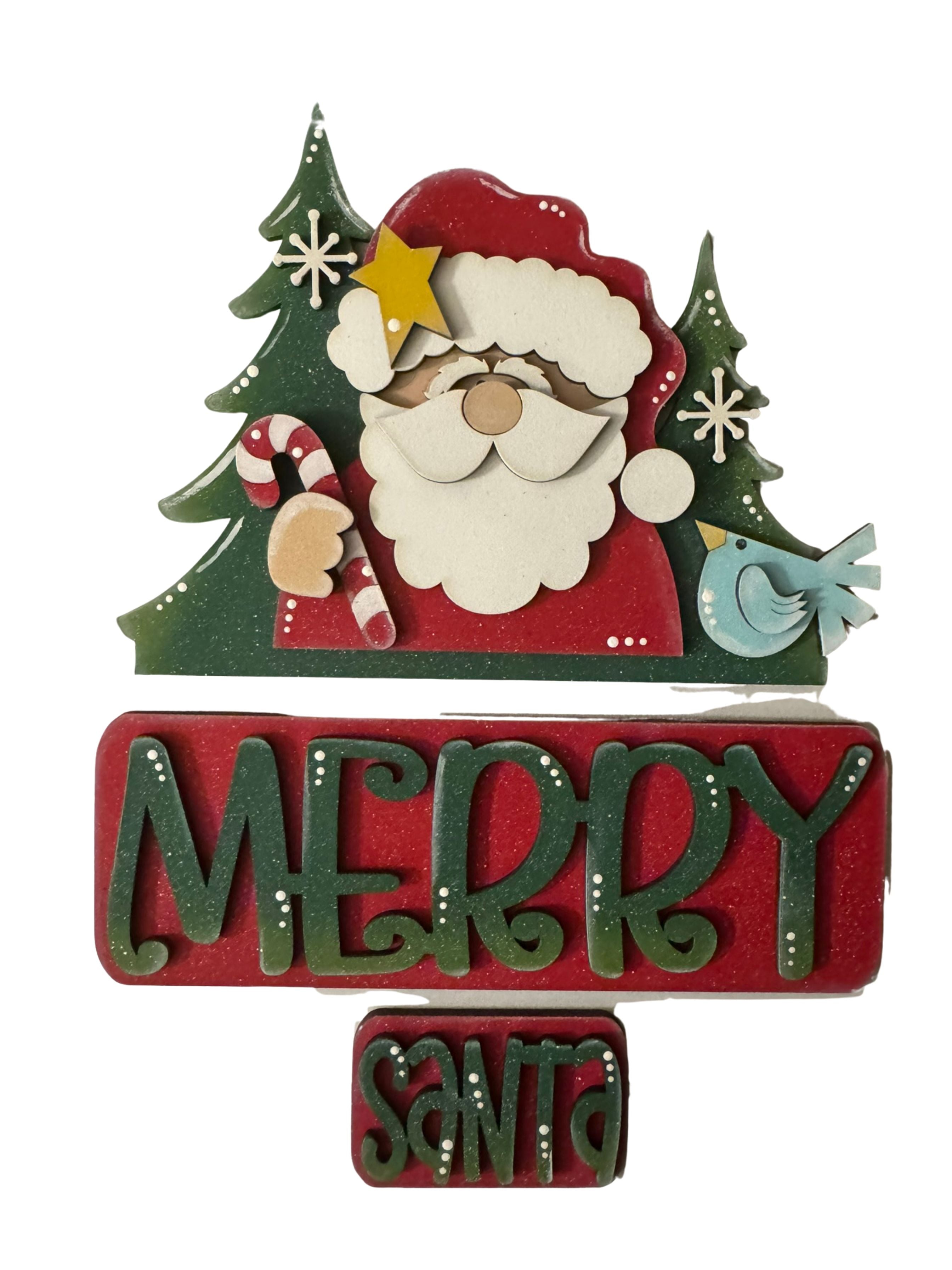 Santa Merry Christmas Interchangeable Insert | Christmas DIY Craft Kit ...