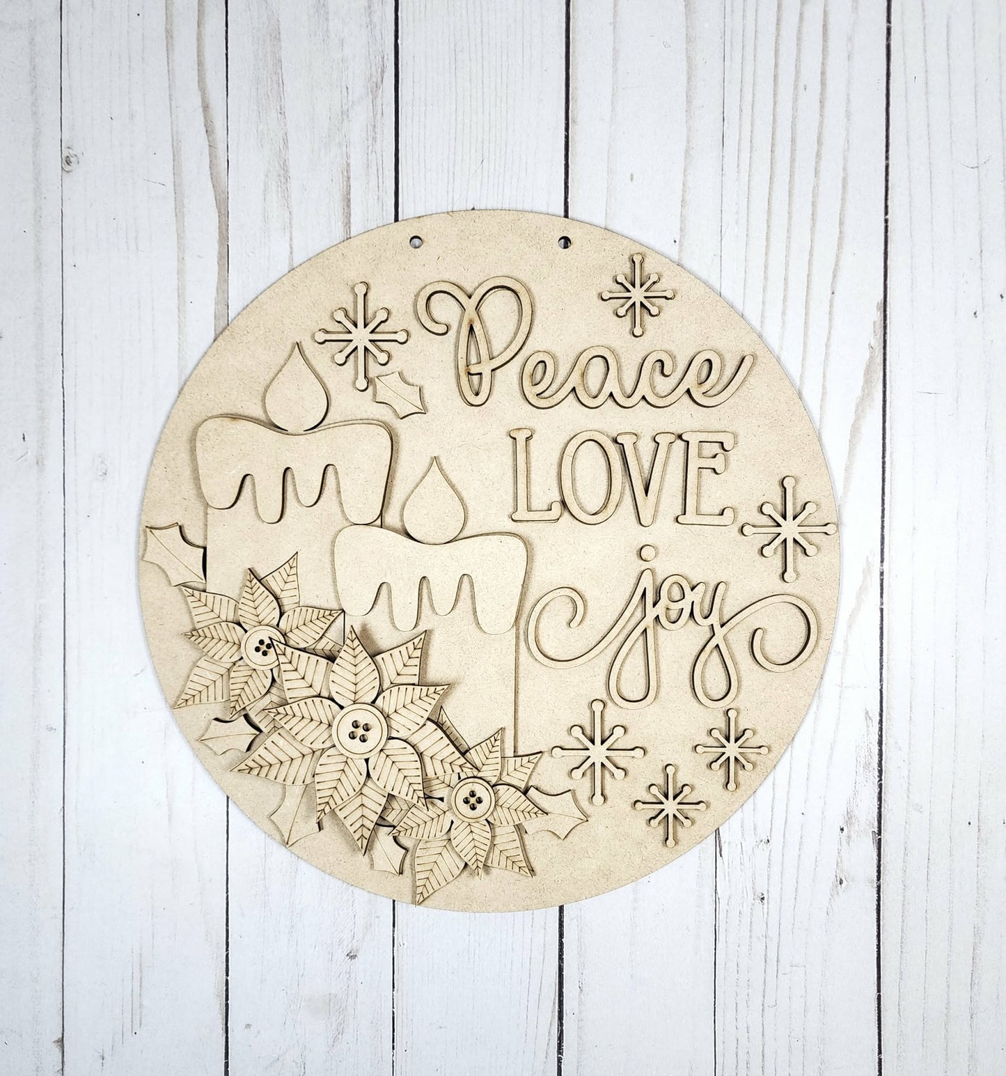 Peace, Love & Joy Door Hanger