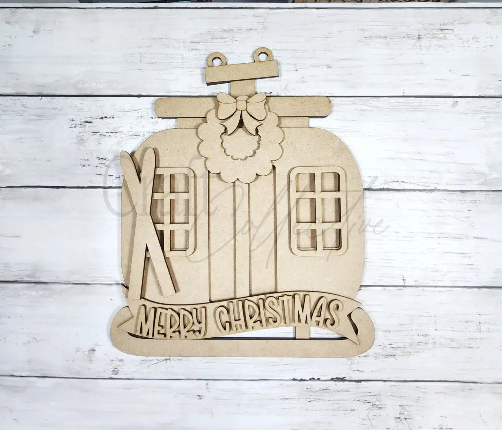 Christmas Gondola Door Hanger - Unpainted - DIY KIT