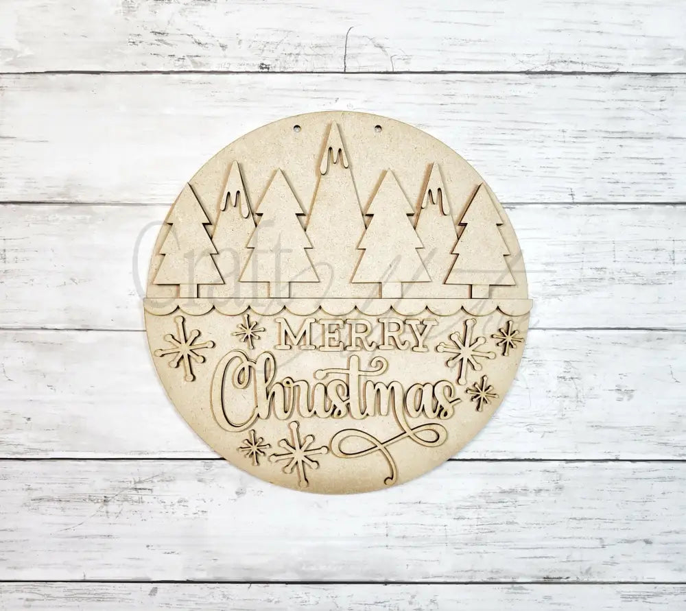 Classic Christmas Door Hanger - Unpainted - DIY KIT