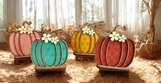 Floral Pumpkins - Set of 4