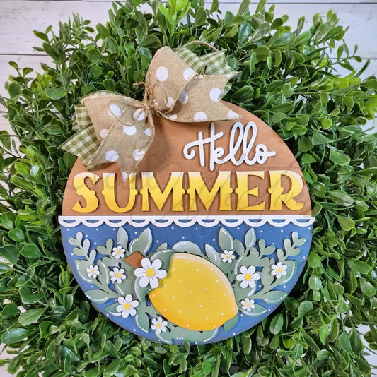 Hello Summer Door Hanger - Painted for You - DIY KIT