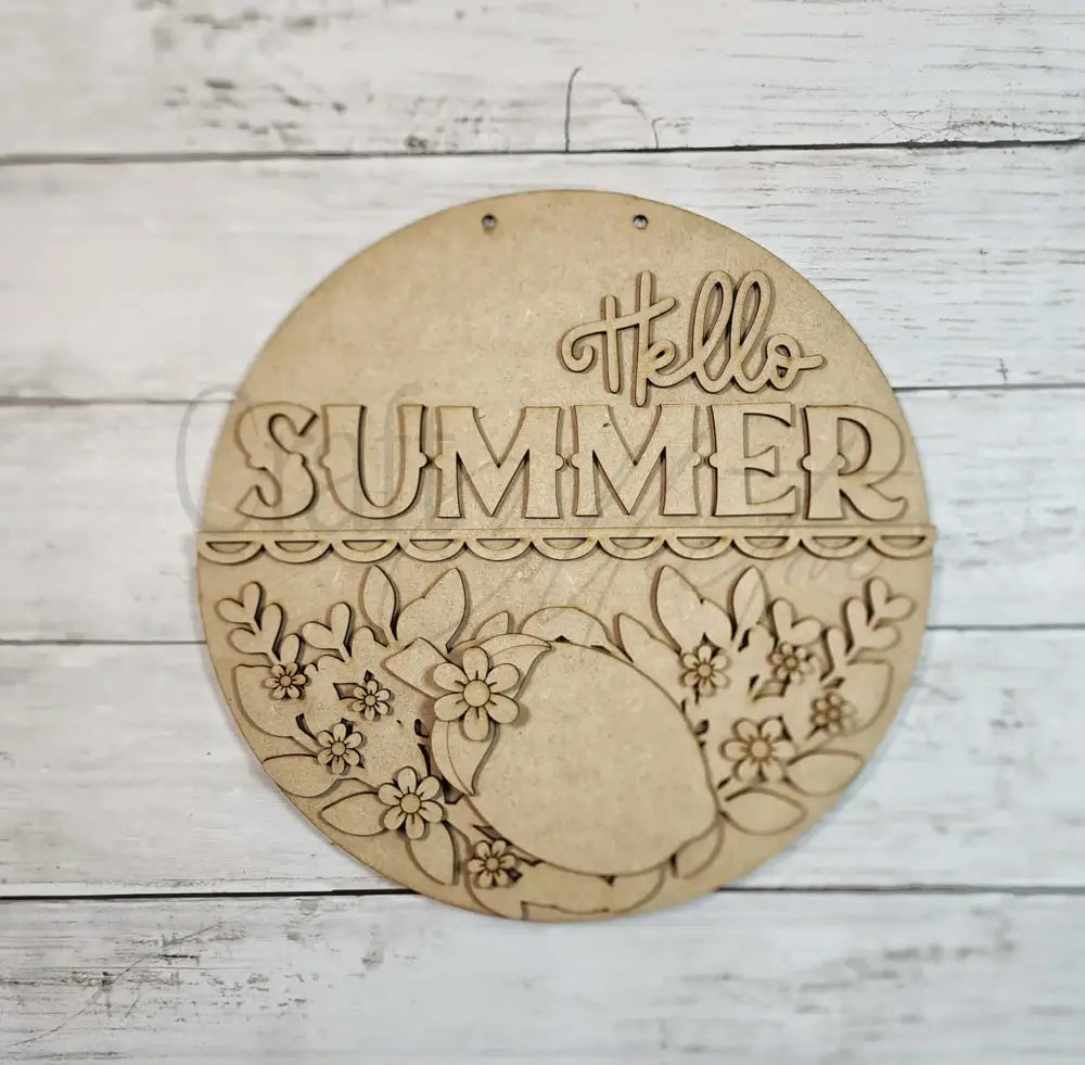 Hello Summer Door Hanger - Unpainted - DIY KIT