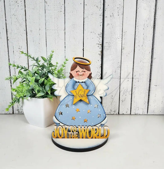 Joy to the World Angel Shelf Sitter - Painted for You - DIY KIT