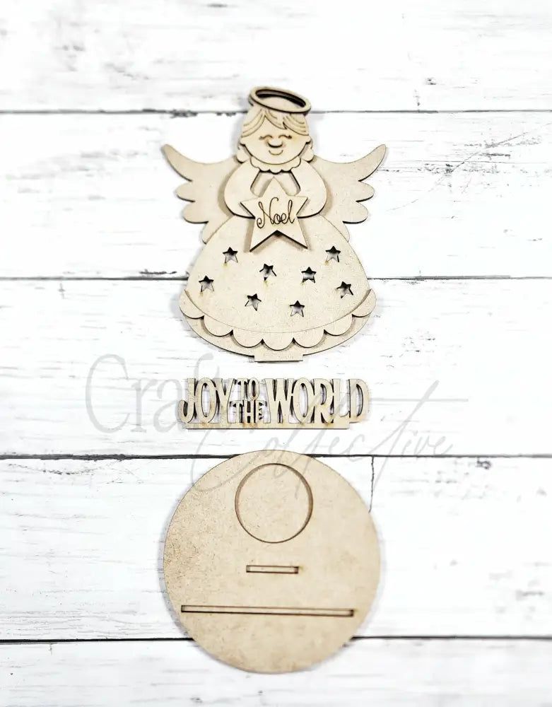 Joy to the World Angel Shelf Sitter - Unpainted - DIY KIT