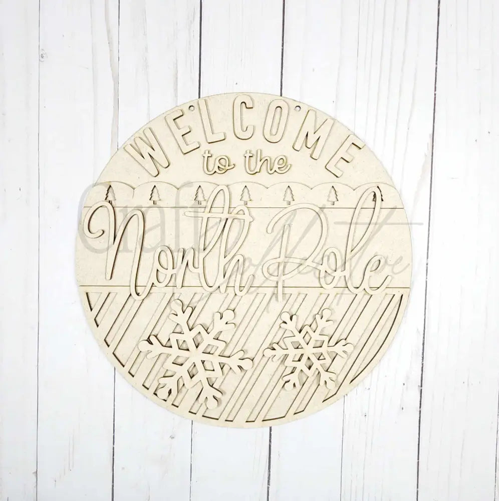 North Pole Door Hanger - Unpainted - DIY KIT