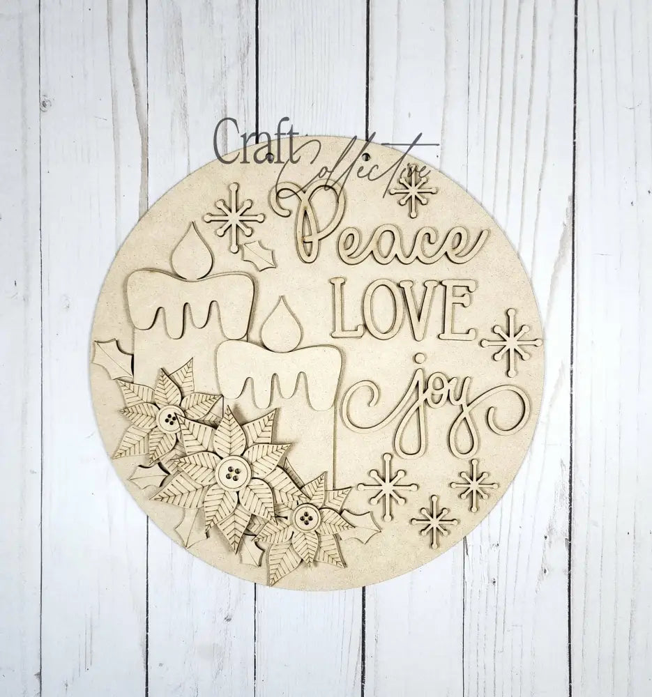 Peace Love & Joy Door Hanger DIY KIT