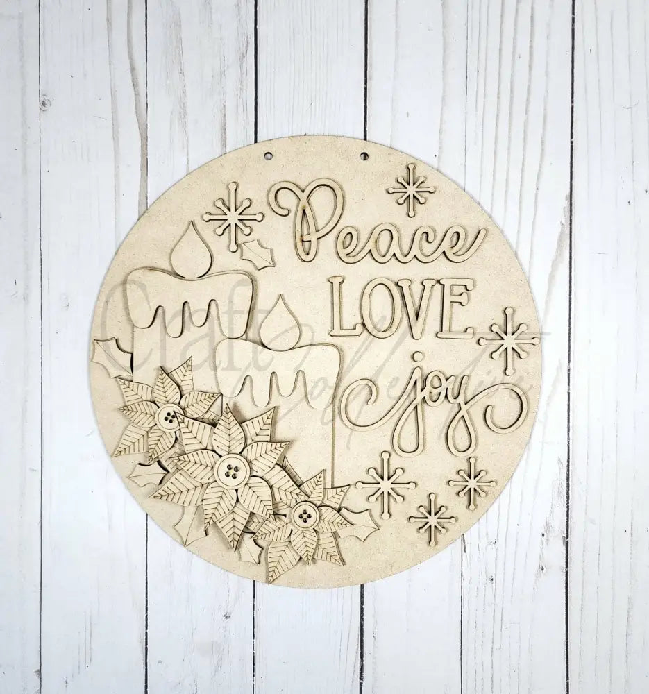Peace Love & Joy Door Hanger DIY KIT