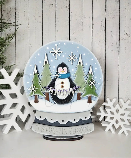 Penguin Light Up Snow Globe - Painted for You - DIY KIT