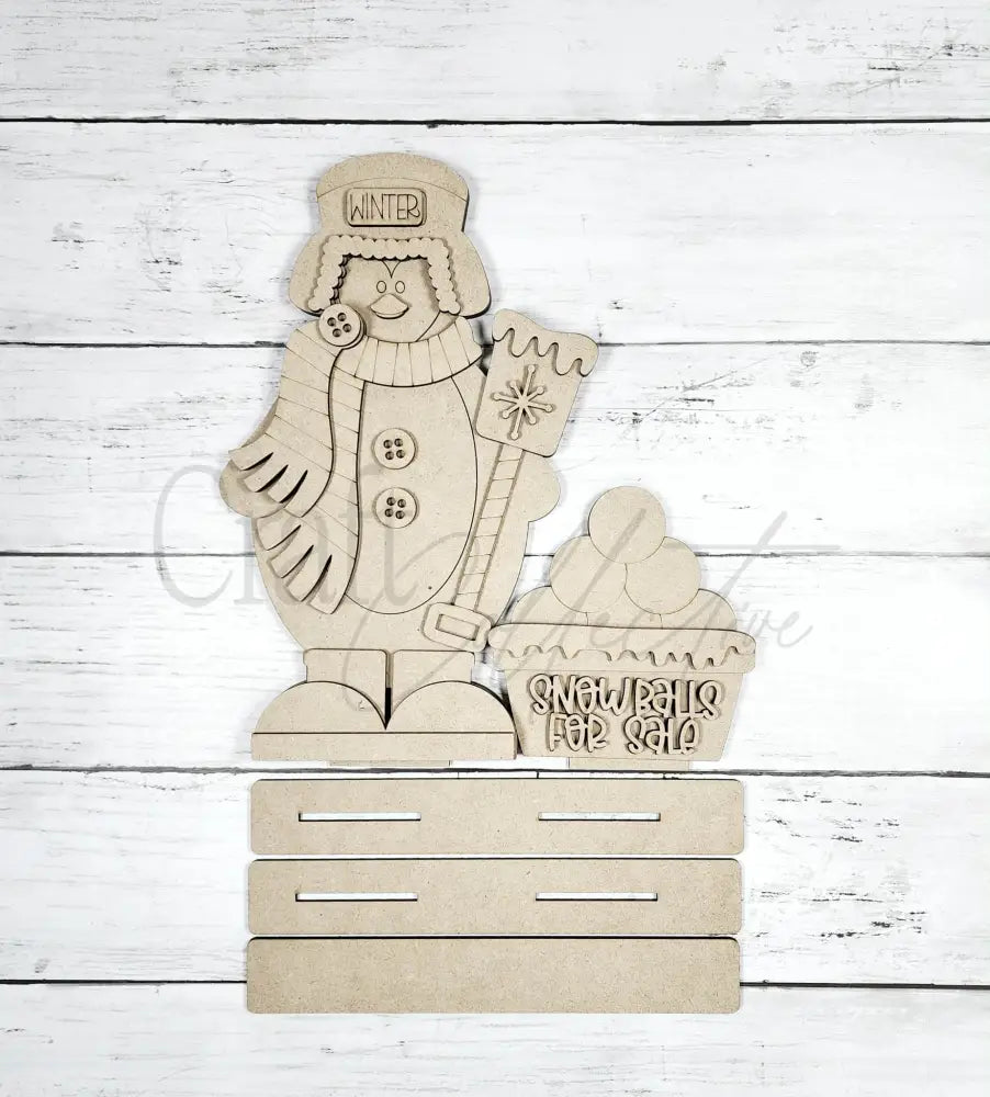 Penguin Shelf Sitter - Unpainted - DIY KIT