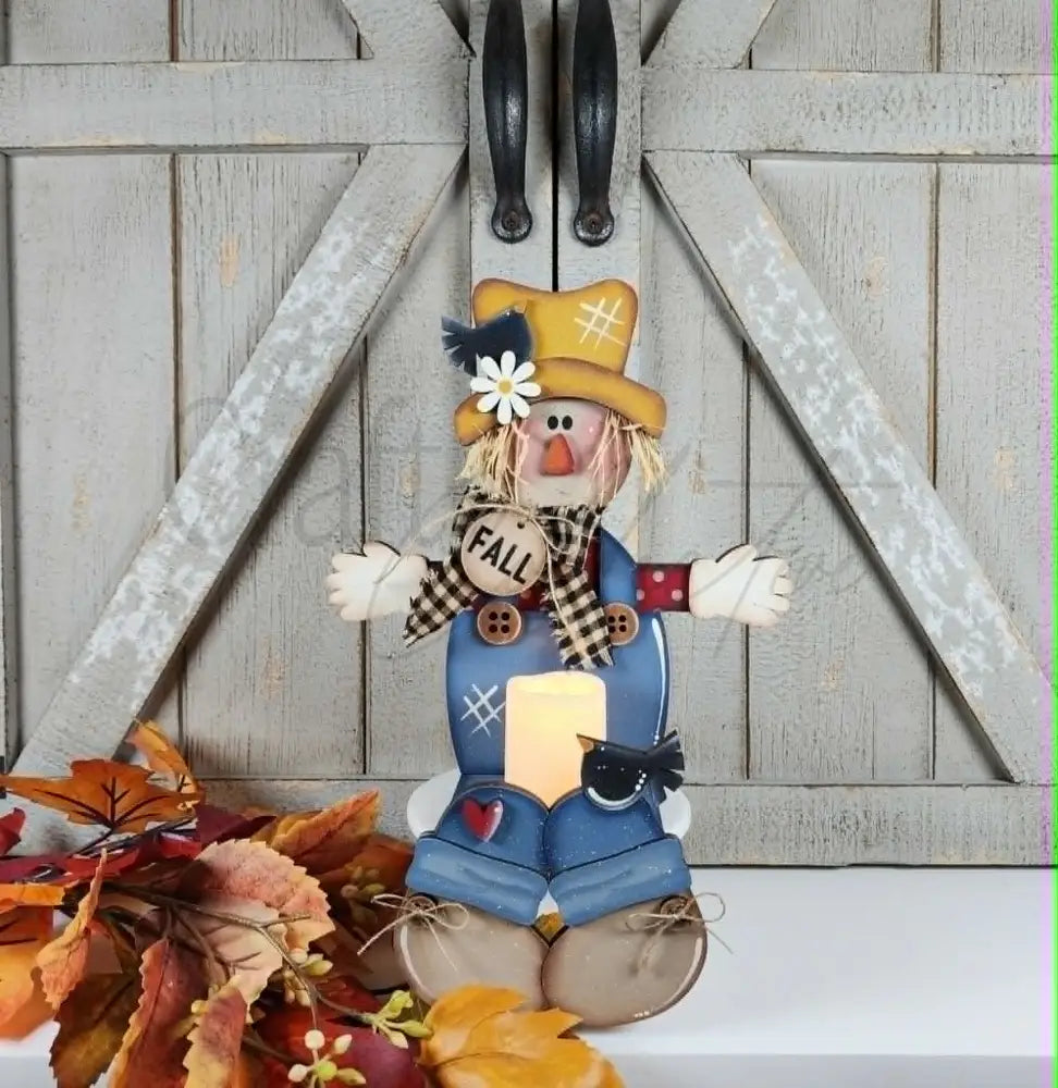 Scarecrow Votive Harvest Shelf Sitter - Painted for You - DIY KIT