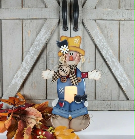 Scarecrow Votive Harvest Shelf Sitter - Painted for You - DIY KIT