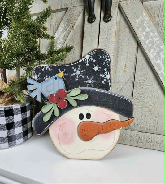 Snowman Face Shelf Sitter - Painted for You - DIY KIT