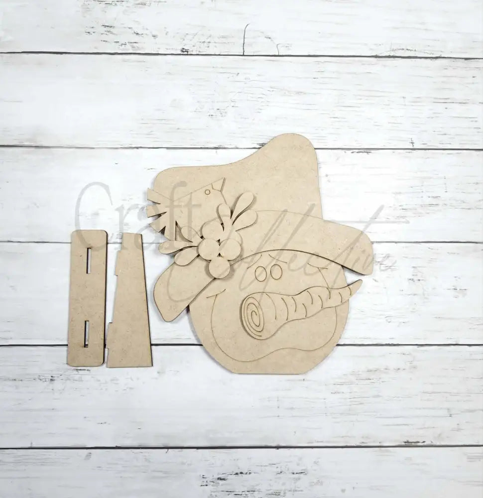 Snowman Face Shelf Sitter - Unpainted - DIY KIT