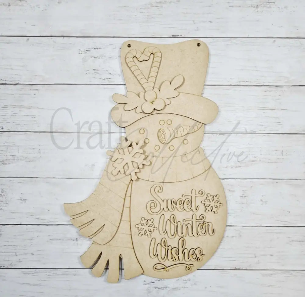 Sweet Winter Wishes Door Hanger - Unpainted - DIY KIT