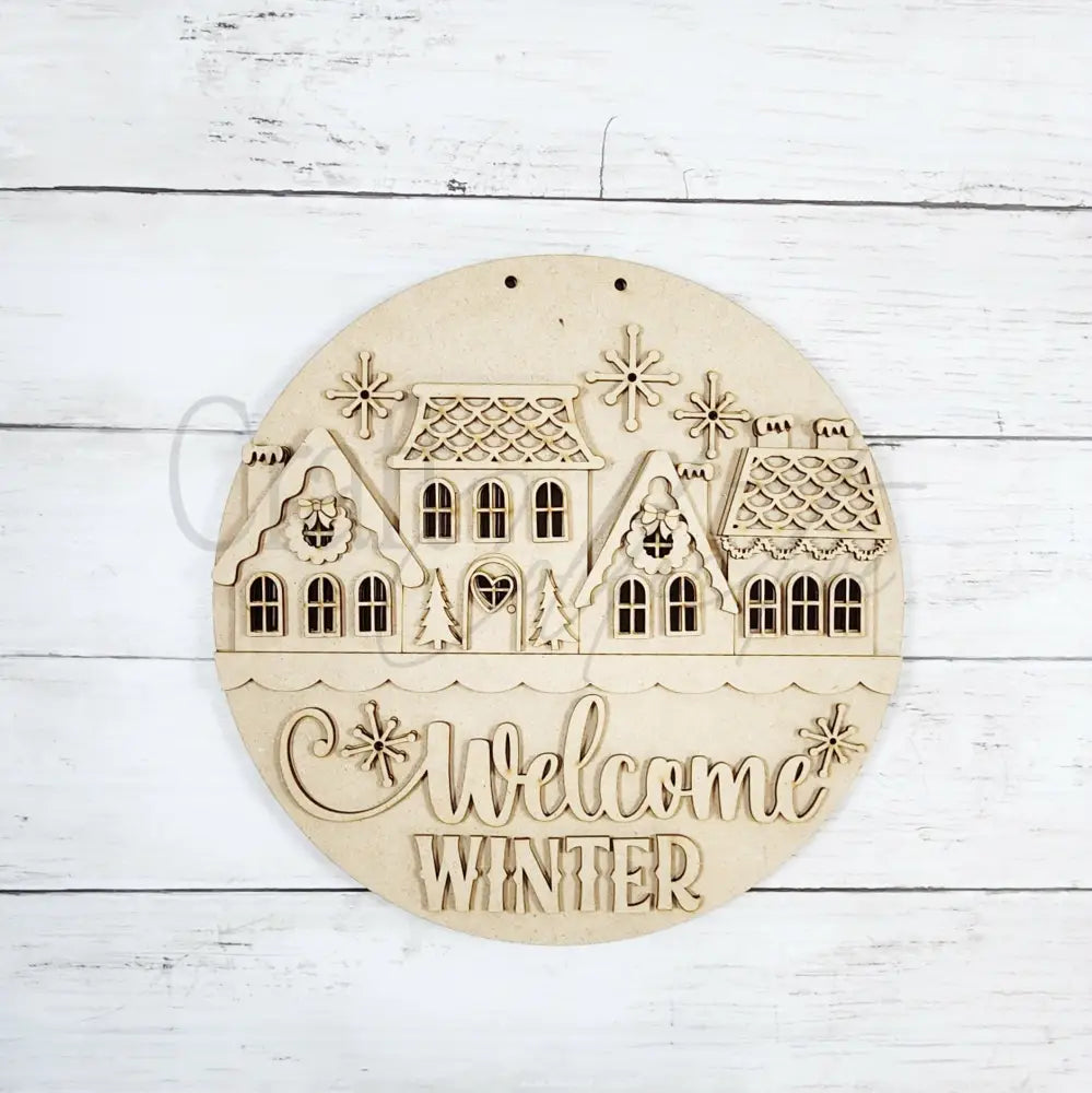 Welcome Winter Door Hanger - Unpainted - DIY KIT